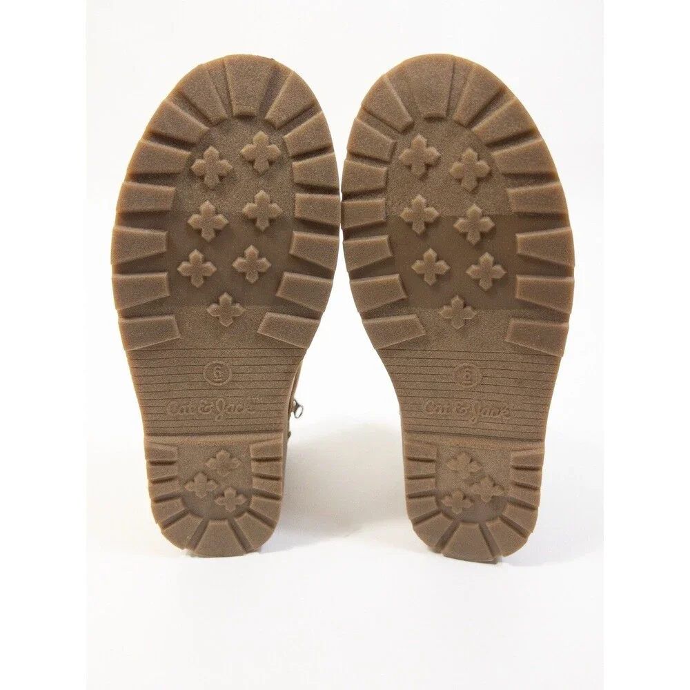 Cat & Jack Boys Size 6 Brown Chukka Shoes With Faux Fur Lining!